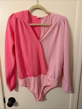 Pink Lily Small Two-Tone Hot Pink Sleeveless Top